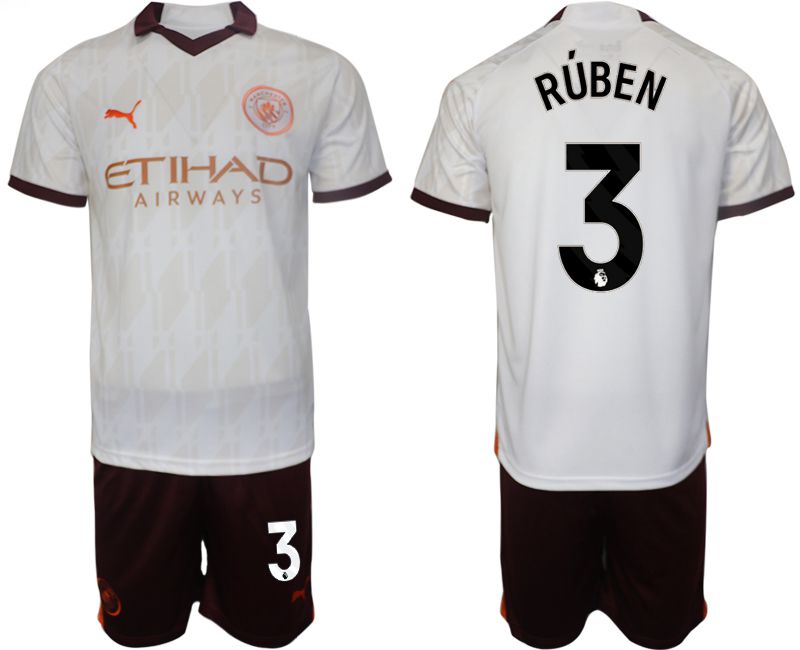 Men 2023-2024 Club Manchester City away white 3 Soccer Jersey